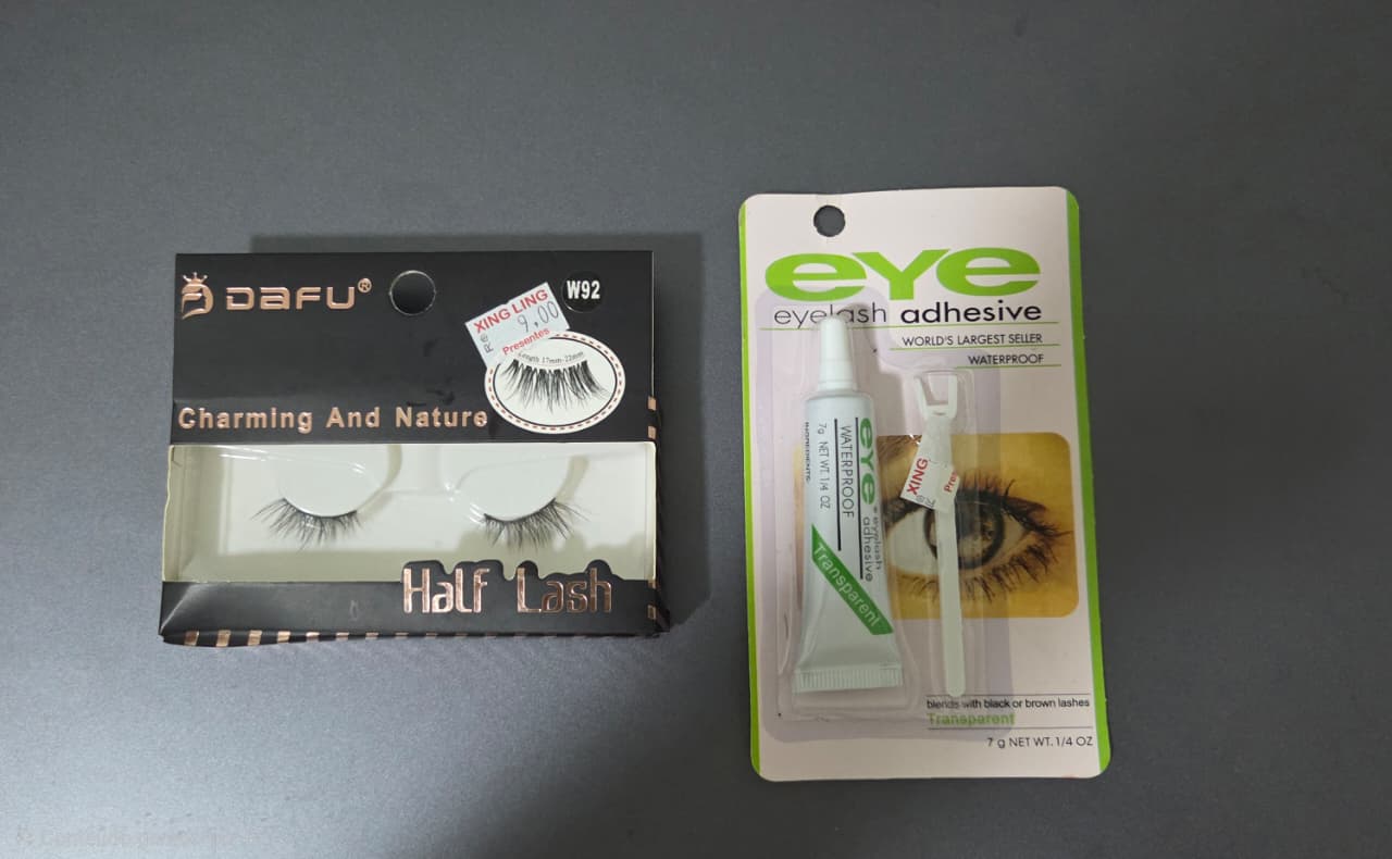 Kit Cílios Postiços Half Lash Dafu + Cola Eye Adhesive Transparente
